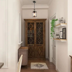 lot 66246 image: Morice Modern Farmhouse Brown 1-Light Pendant Light Rustic Faux Wood Accent Pendant Chandelier with Clear Glass Shade Retail $ 133.11
