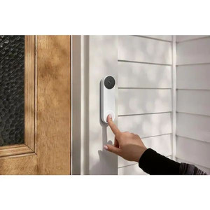 lot 66248 image: Google - Nest Camara Doorbell (Battery) - Smart Wi-Fi Video Doorbell Camera - Snow Retail $119.99