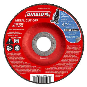 lot 66264 image: Diablo 4-12 in. Dia. x 78 in. Aluminum Oxide Metal Cut-Off Disc 10 pk Retail $25.99