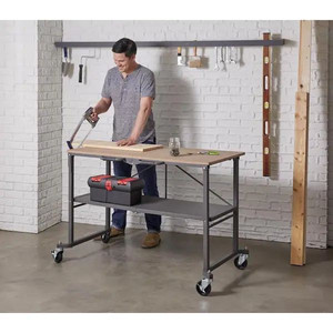 lot 66269 image: Cosco SmartFold Portable Workbench  Folding Utility Table &nbsp-Retail $181.99
