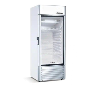 lot 66286 image: Premium Levella 6.5 cu. ft. Commercial Upright Merchandiser Display Refrigerator Glass Door Beverage Cooler in Silver Retail $999.99