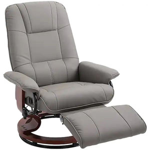 lot 66299 image: Grey PU Leather Adjustable Swivel Recliner Chair Retail $ 298.72