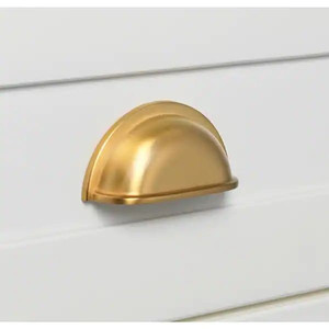 lot 66320 image: GlideRite 3 in. Center Classic Bin Cabinet Hardware Handle Pull Brass Gold (Set of 10) -Retail $30.98