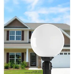 lot 66341 image: 12 in. Dia Globe White Smooth Acrylic with 3.91 in. Outside Diameter Fitter Neck by SOLUS -Retail $27.90