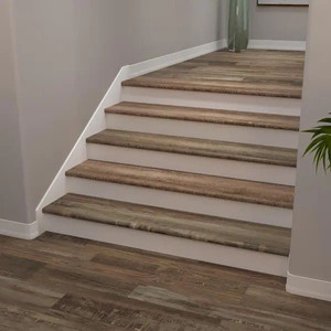 lot 66345 image: Cali Vinyl Pro Stair Tread, Redefined Pine, 5.17 LB -Retail $77.16