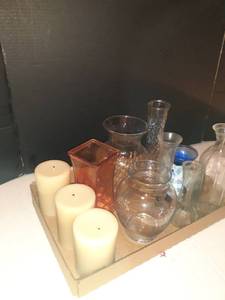 lot 1129 image: Various vases and candles