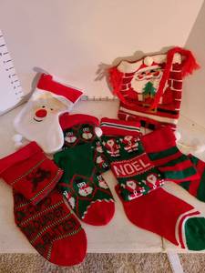 lot 2039 image: Christmas stockings and a Santa bag
