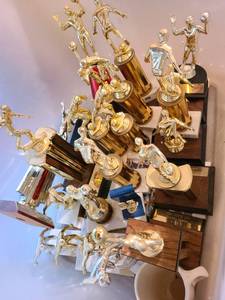 lot 2042 image: Volleyball and soccer trophies