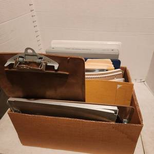 lot 2112 image: Notebook paper, binders and clipboards