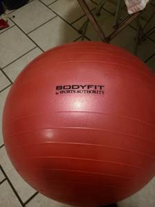 lot 2209 image: Bodyfit ball by Sports Authority 22 and Amazon Basics high-density round foam roller for exercise, massage, muscle recovery 36 long