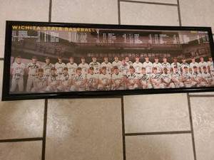 lot 2215 image: Framed WSU Shockers baseball poster appx 12 x 37