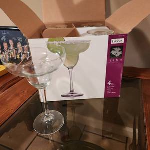 lot 2239 image: Libbey glass margarita glasses new in box