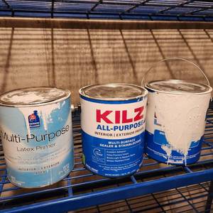 lot 2258 image: Kilz primer and Sherwin Williams primer