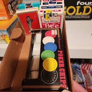 lot 2272 image: Poker chips and cards