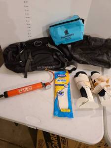 lot 3012 image: Nylon gym bags, air pump, active ankles