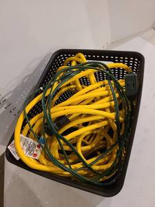 lot 3017 image: Extension cords in basket
