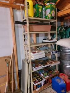 lot 4010 image: Shelving unit 87 tall as it stands, two additional shelves. Contents not included.