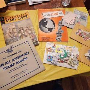 lot 1324 image: Stamp albums and envelopes of stamps