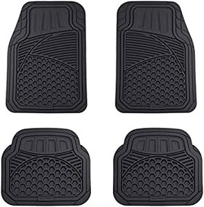 lot 3800 image: Amazon Basics 4-Piece Thick Flexible Rubber Car Floor Mat, Black (B06Y16YVDV)