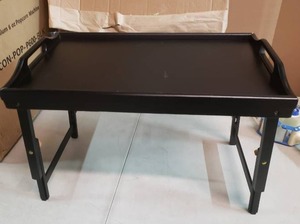 lot 2334 image: Adjustable Wooden Lap Tray, Black, 20x12