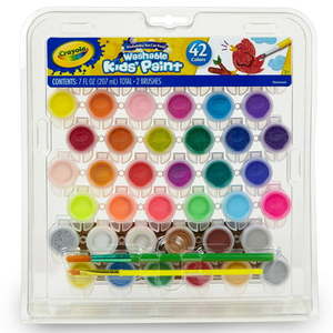 lot 2352 image: Crayola Paint Pot Set with Brush & Storage Case School Supplies Paint Set 42 Colors Child