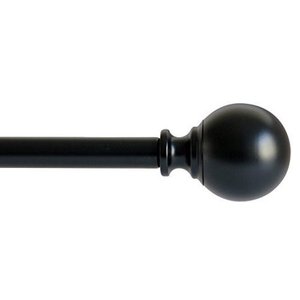 lot 8163 image: Ivilon Drapery Treatment Window Curtain Rod - Ball Style, 28 to 48 Inch. Color Black
