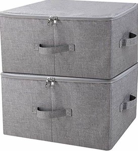 lot 2368 image: Foldable Gray Storage Basket, Set Of 2&nbsp(stock photo approximate)