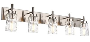 lot 6056 image: Bonlicht 5W SN Light Farmhouse 5 Socket Wall Light Fixture, Silver