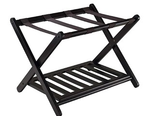 lot 6057 image: Bamboo Luggage Rack, Black&nbsp(stock photo approximate)