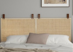 lot 6067 image: Long Double Decorative Panel, Rattan, 2 Pack, 35 x 20