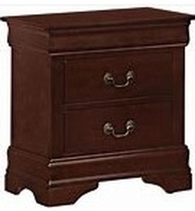 lot 6099 image: Acme Furniture Nightstand, Red Wood, 21.5 W x 2H