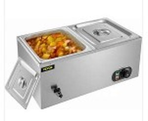 lot 8157 image: Vevor 2 Pan Commercial Food Warmer 1200W