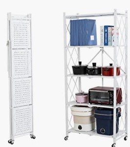 lot 8183 image: Folding 5 Tier Shelf White