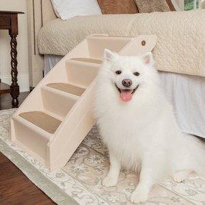 lot 2400 image: PetSafe CozyUp Folding Pet Step Lightweight and Easy to Carry No-Slip Access 25 in Tan
