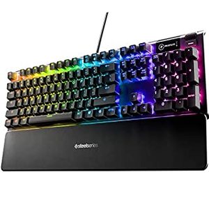 lot 3881 image: SteelSeries Apex 5 Hybrid Mechanical Gaming Keyboard  (Hybrid Blue Switch) (B07ZGDD6B1)