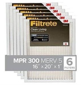 lot 14149 image: Filtrete BD04-6PK-1E 14x25x1, AC Furnace Air Filter, MPR 300, Clean Living Basic Dust, 6-Pack