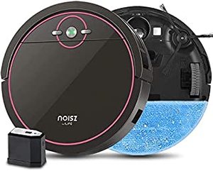 lot 14189 image: NOISZ by ILIFE S5 Pro Robot Vacuum and Mop 2 in 1, ElectroWall, Automatic Self-Charging, Water Tank��Tangle-Free, Quiet, Ideal for Pet Care, Hard Floor and Low Pile Carpet , Black (B085VR2WYR)