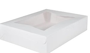lot 8197 image: Southern Champion Tray 24013 Paperboard White Window Bakery Box, 8 Length x 8 Width x 2-12 Height (Case of 200)