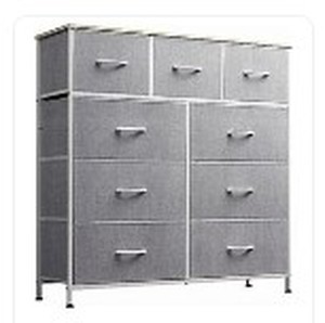 lot 8219 image: WLIVE Fabric 9 Drawer High Storage Cabinet