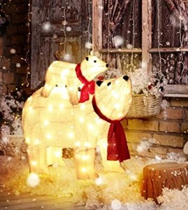 lot 14191 image: MCOW 2 Piece Polar Bear Outdoor Decoration