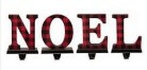 lot 2425 image: Glitzhome NEON Christmas Stocking Holder, Set of 4 (this set is missing L, has two Ns - misspelled Noel, could work for initials)