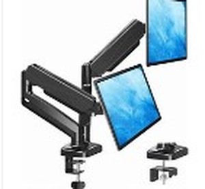 lot 3870 image: Premium Dual Monitor Desk Mount&nbsp(stock photo approximate)