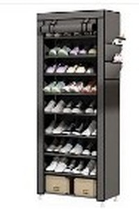 lot 3876 image: Udear 9 Tier Shoe Rack Storage Organizer Grey