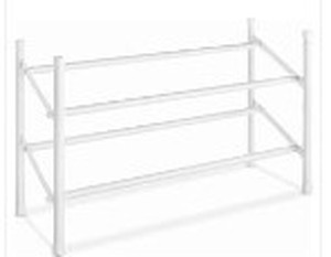 lot 5510 image: 2 Tiers No Tools Needed Stackable Shoe Racks (2)