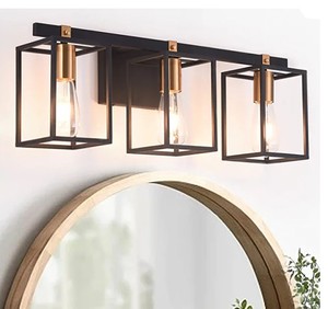lot 5530 image: Black Bathroom Lights 3 Lights
