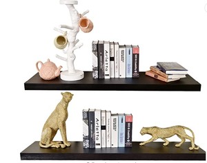 lot 6097 image: Sishhome 36 Espresso Floating Shelf, 2 Pack, Black