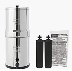 lot 14123 image: Big Berkey Gravity-Fed Water Filter with 2 Black Berkey Elements Provides Clean, Refreshing Water at Home, Camping, RVing, Off-Grid, Emergencies