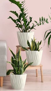 lot 2434 image: Mueller Flower Pot, Beige, Set Of 3