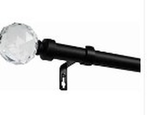 lot 3871 image: Crystal Ball Curtain Rod Black