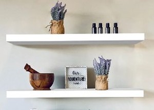 lot 5506 image: White Floating Shelves